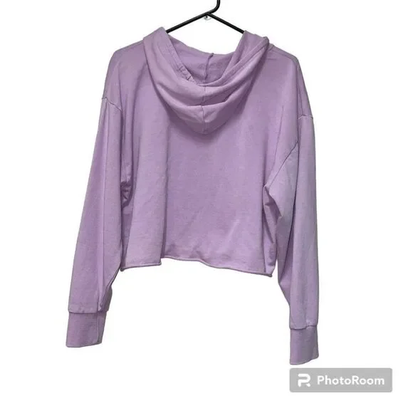 Skechers Women's Pink Washed Crop Hoodie Sweatshirt Size Large - Picture 4 of 6